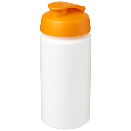 Gourde publicitaire de sport 500ml Baseline® Blanc / Orange
